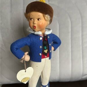 Vintage Baitz  Blue Jacket whistling boy doll